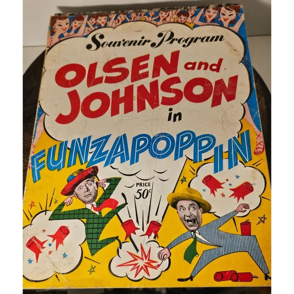 Olsen and Johnson FUNZAPOPPIN Souvenir Program-1940's with Inserts